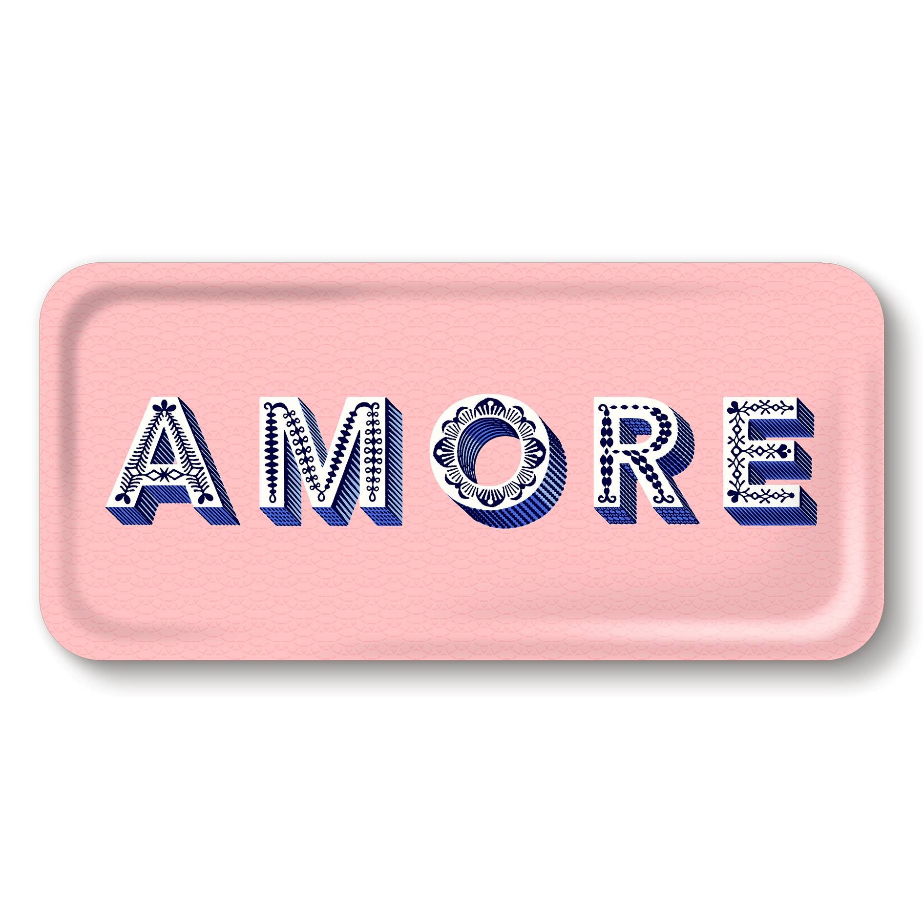 Tablett 32x15cm AMORE light pink