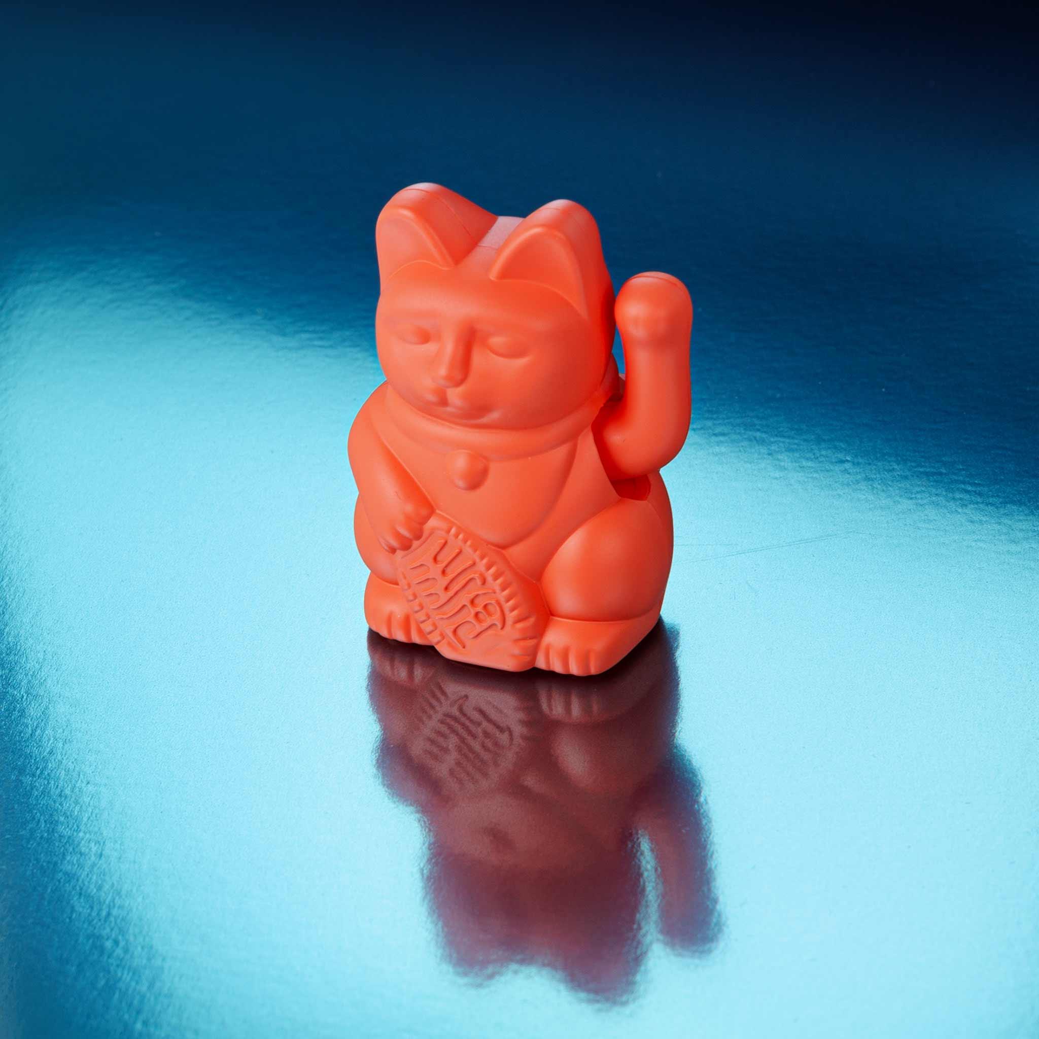 Solar Lucky Cat Winkekatze neon orange