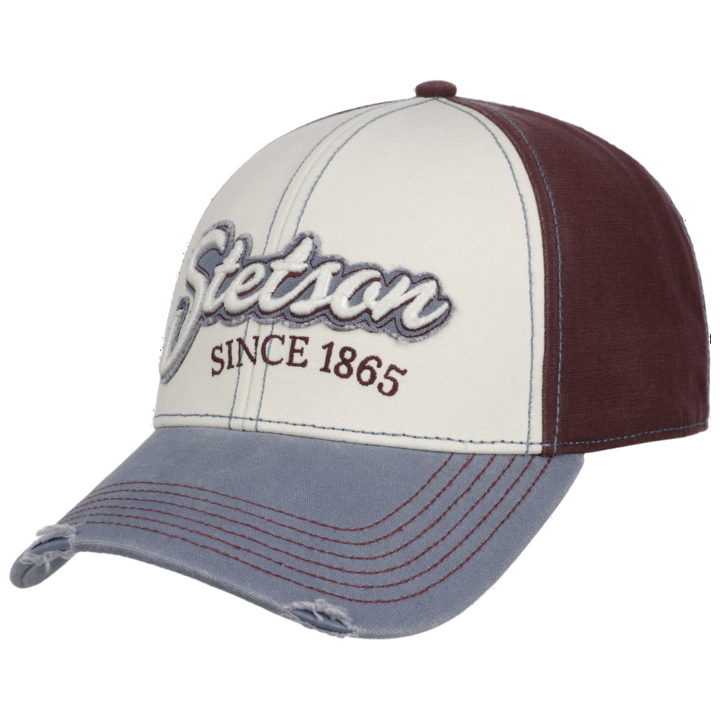 Baseball Cap Vintage Distressed light blue/red