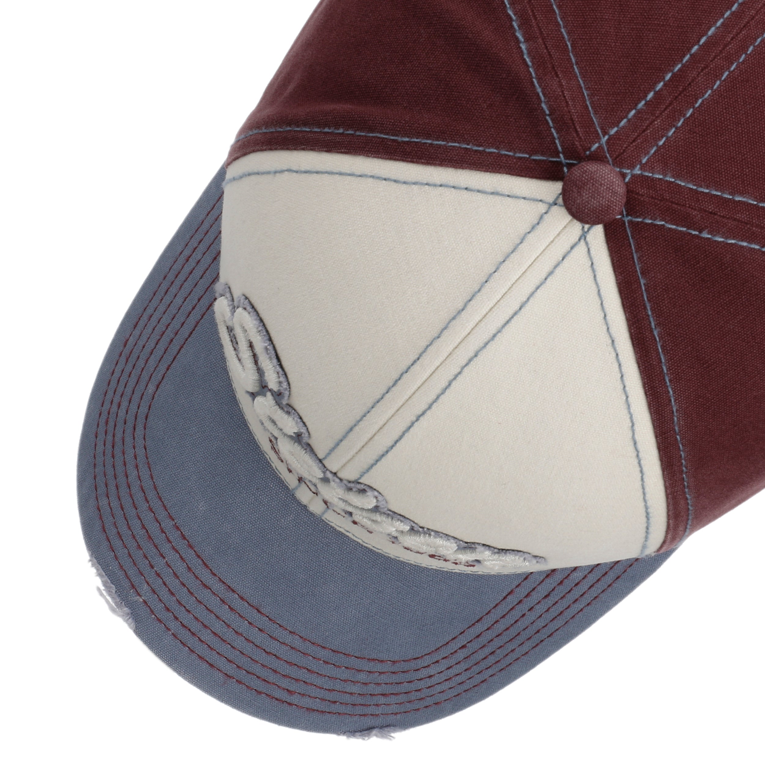 Baseball Cap Vintage Distressed light blue/red