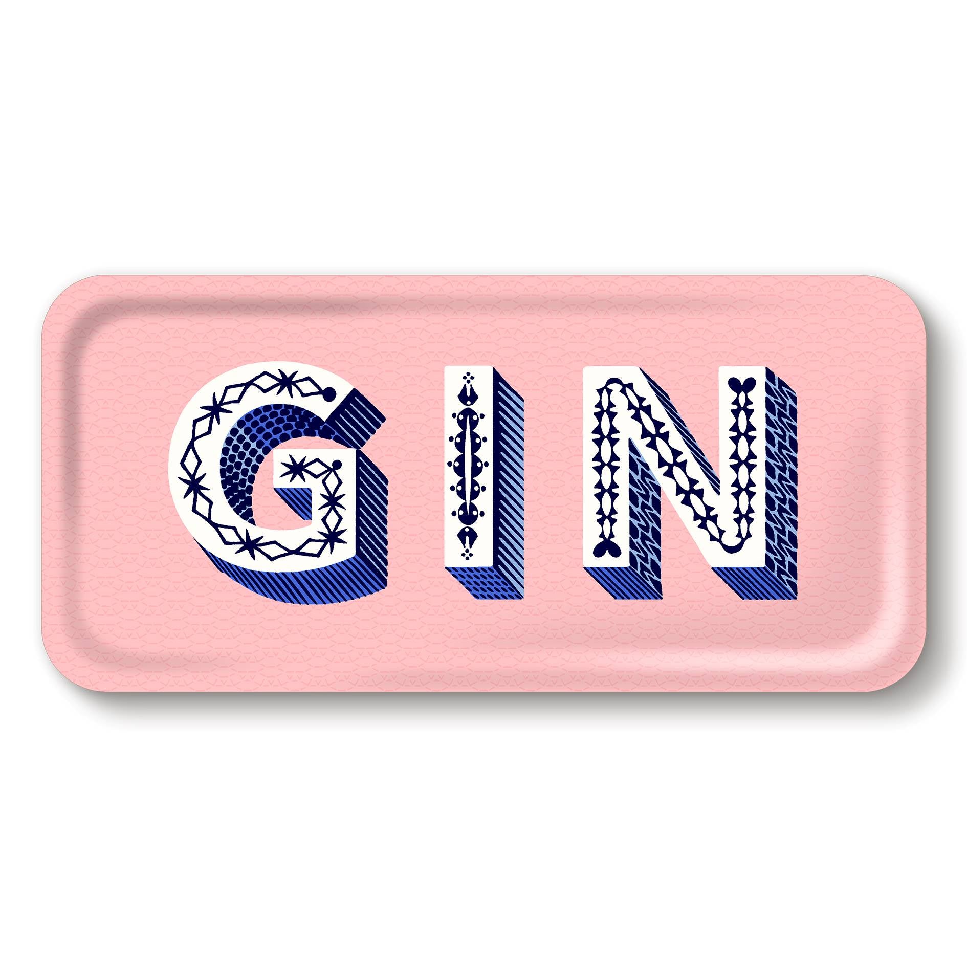 Tablett 32x15cm GIN pink