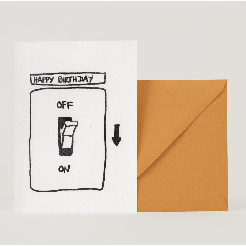 Birthday On/Off - Klappkarte