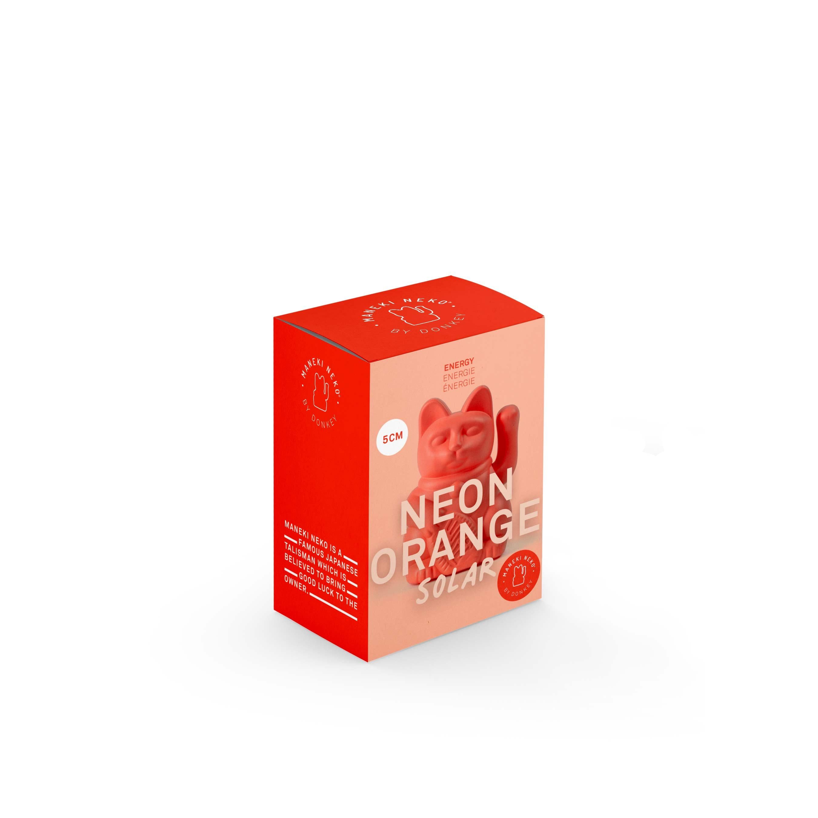 Solar Lucky Cat Winkekatze neon orange
