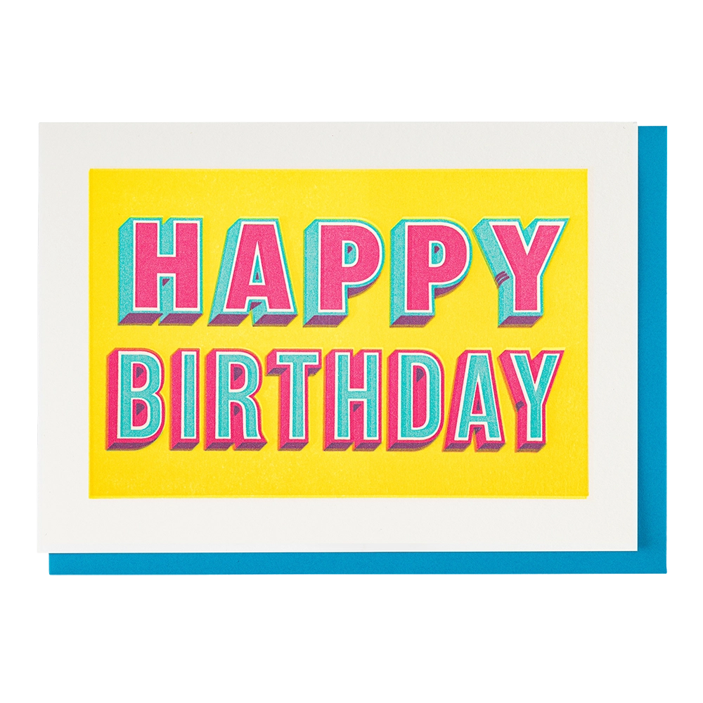 Happy Birthday Type Klappkarte