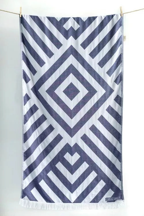 Beach Towel Sidari navy/white