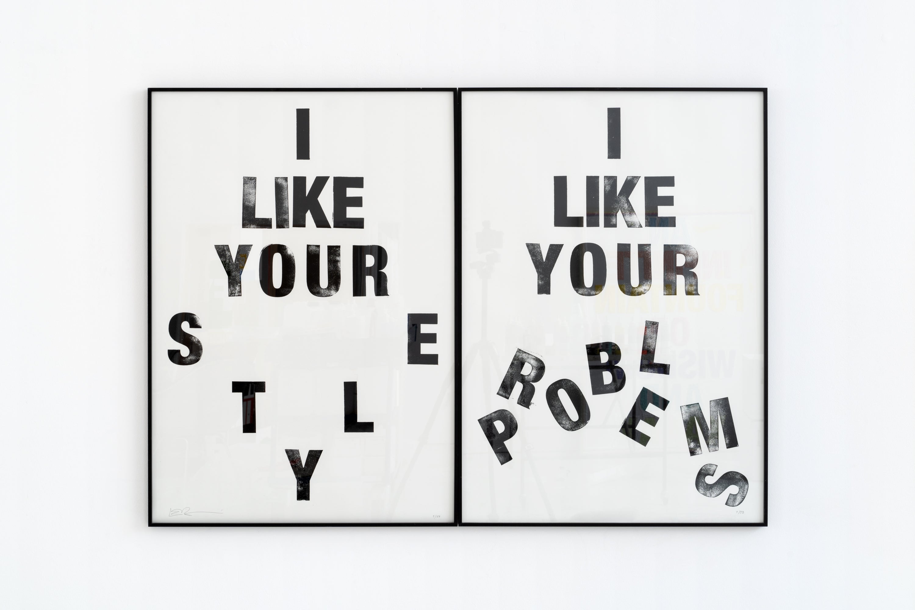 Siebdruck - I LIKE YOUR STYLE / PROBLEMS 2 x 70 x100 cm